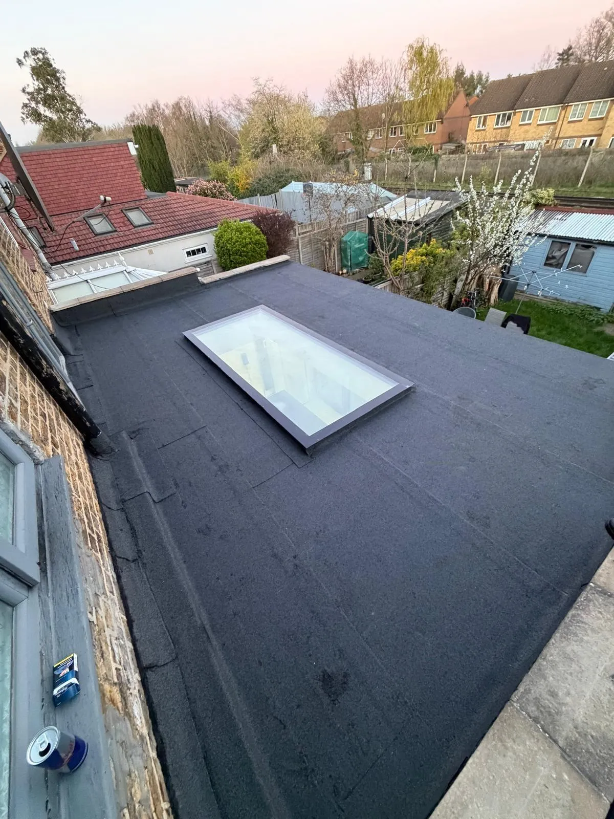 Flat roof and rooflight, after the work