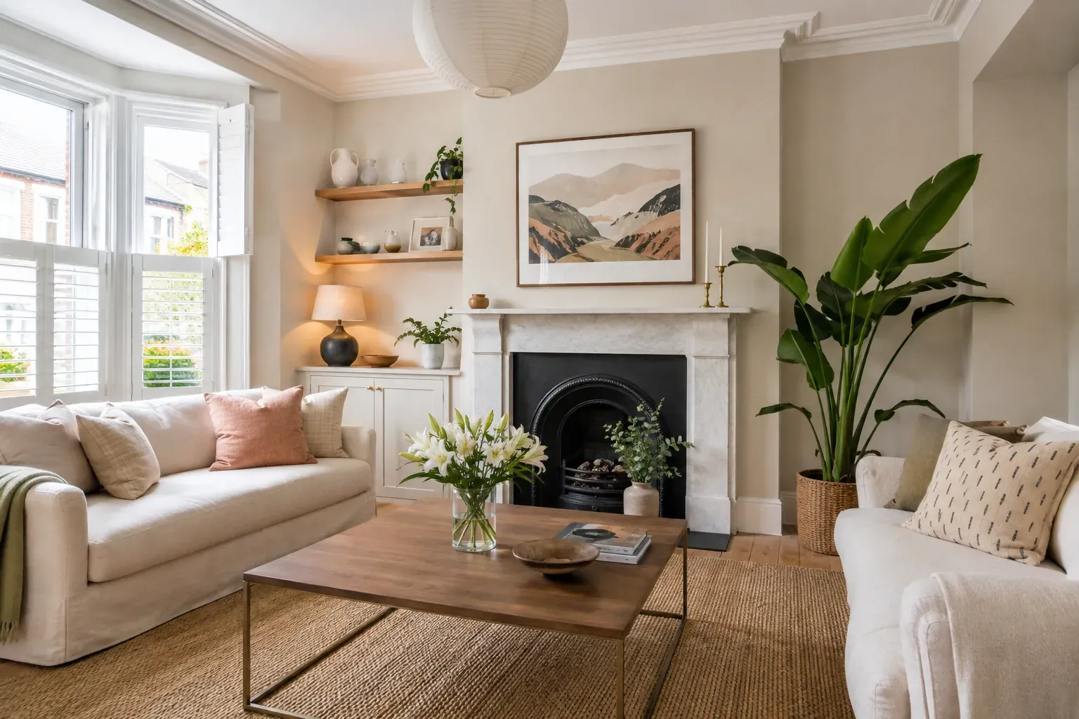 Living room, after staging